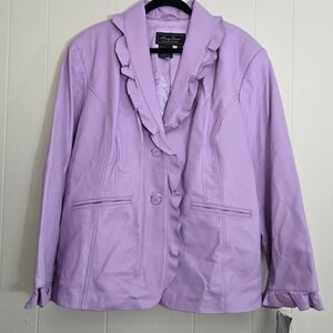 Terry Lewis Leather purple jacket size 1X